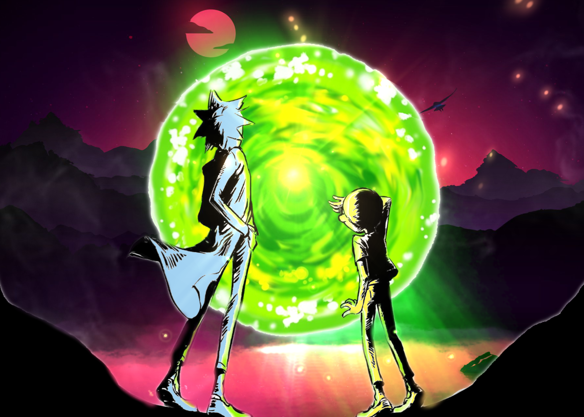 Lesklý obraz z kovu - Rick a Morty