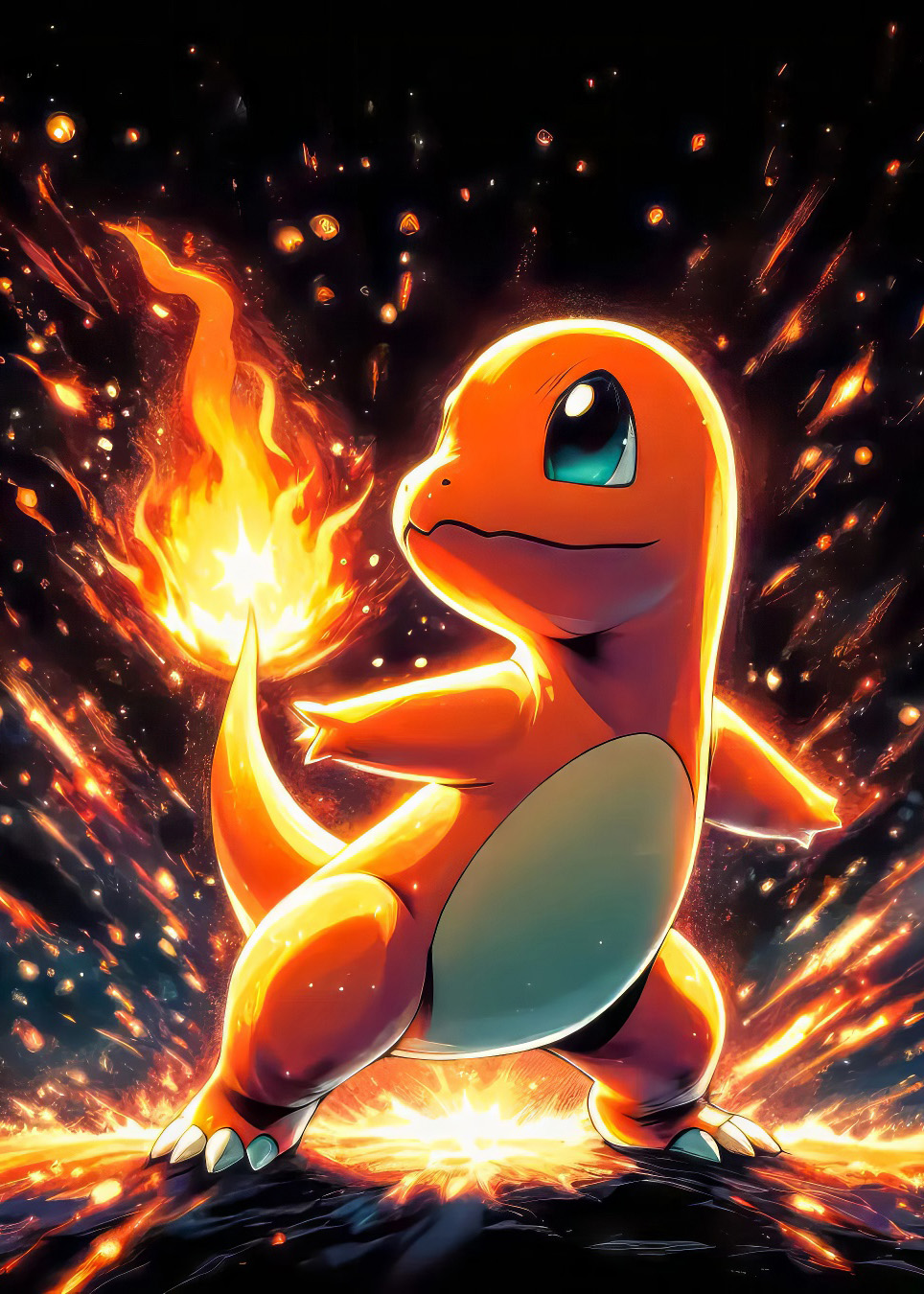 Moderní kovový obraz - Charmander