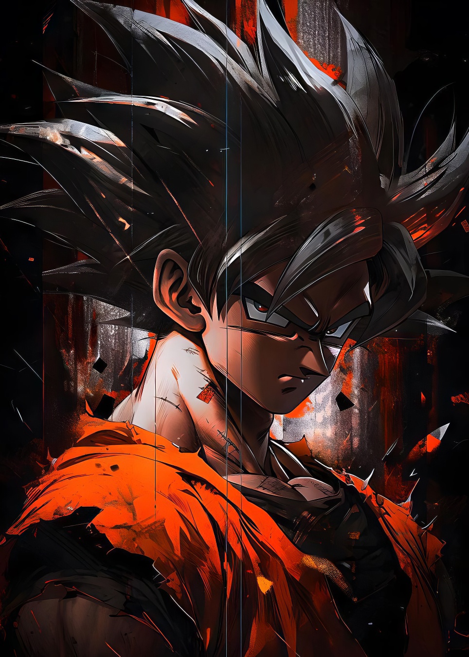 Tisk metalického obrazu s designem Son Goku