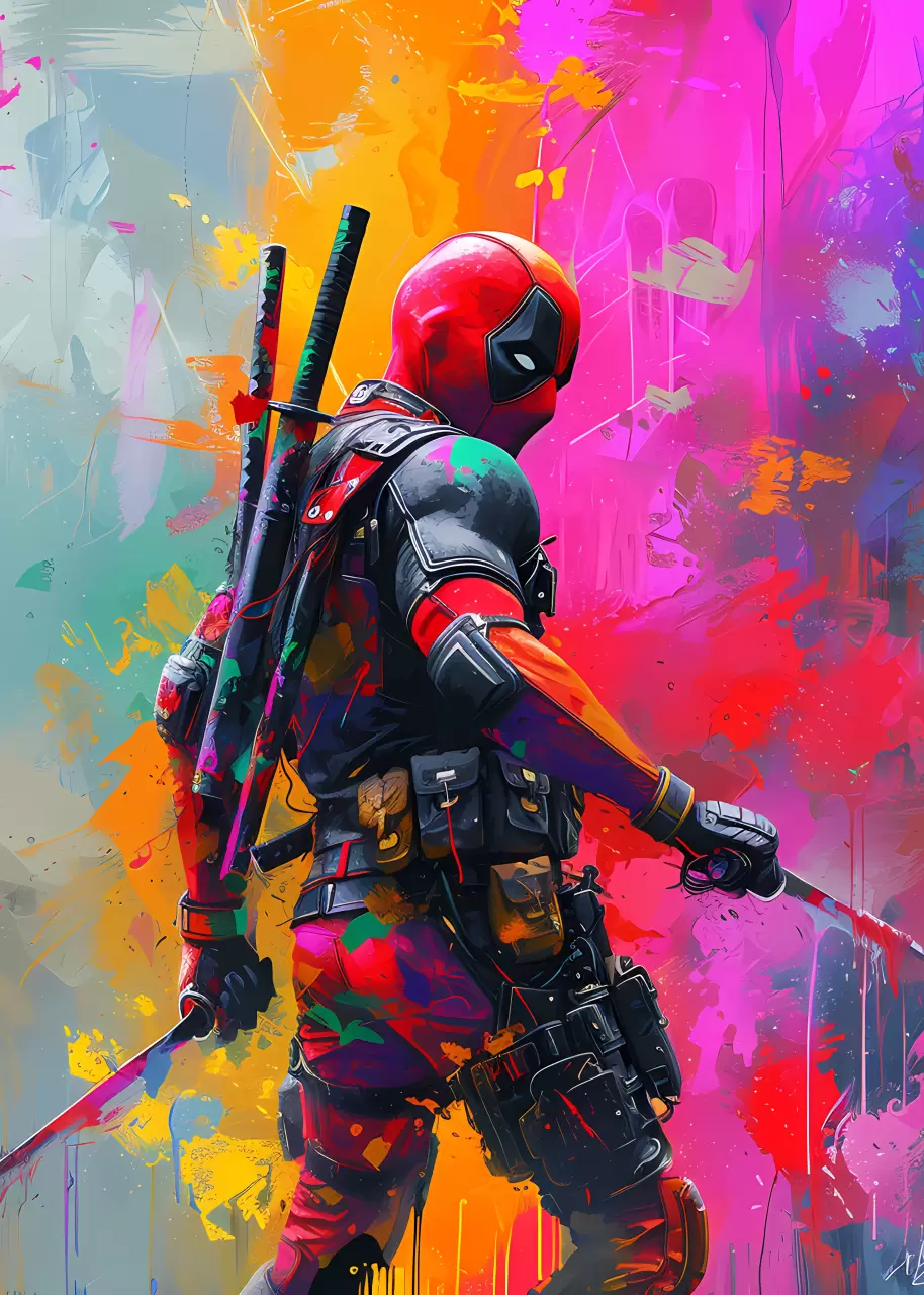 Ultra lesklý obraz na zeď do bytu Deadpool