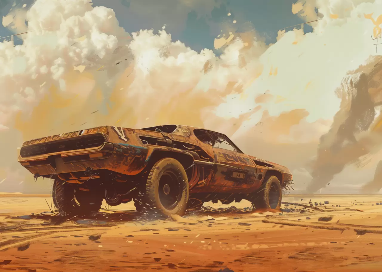 Hliníkový obraz na zdi - Vrak Autu